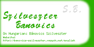szilveszter banovics business card